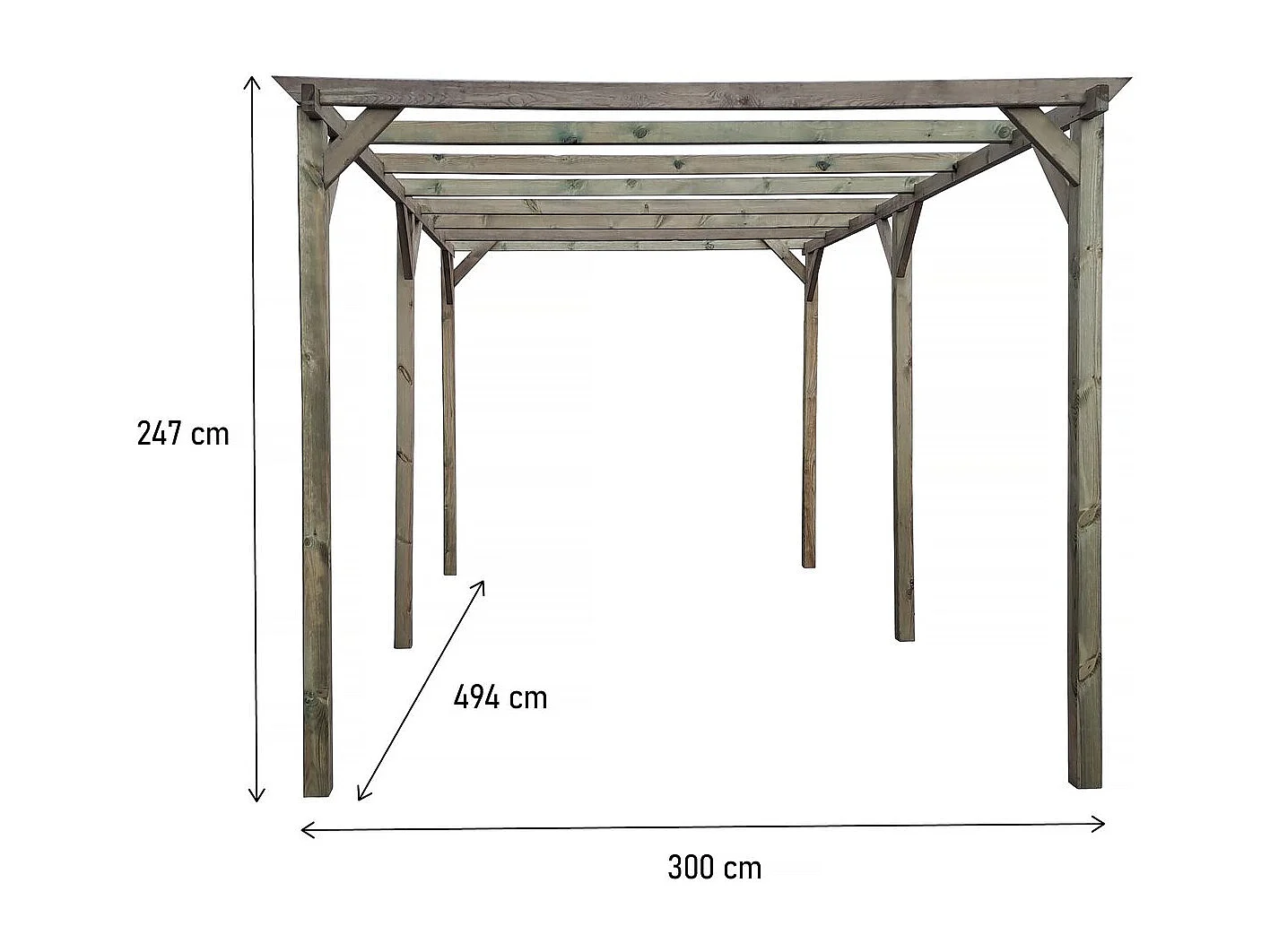 Carport voiture en bois "Sunny" 3 x 5 m