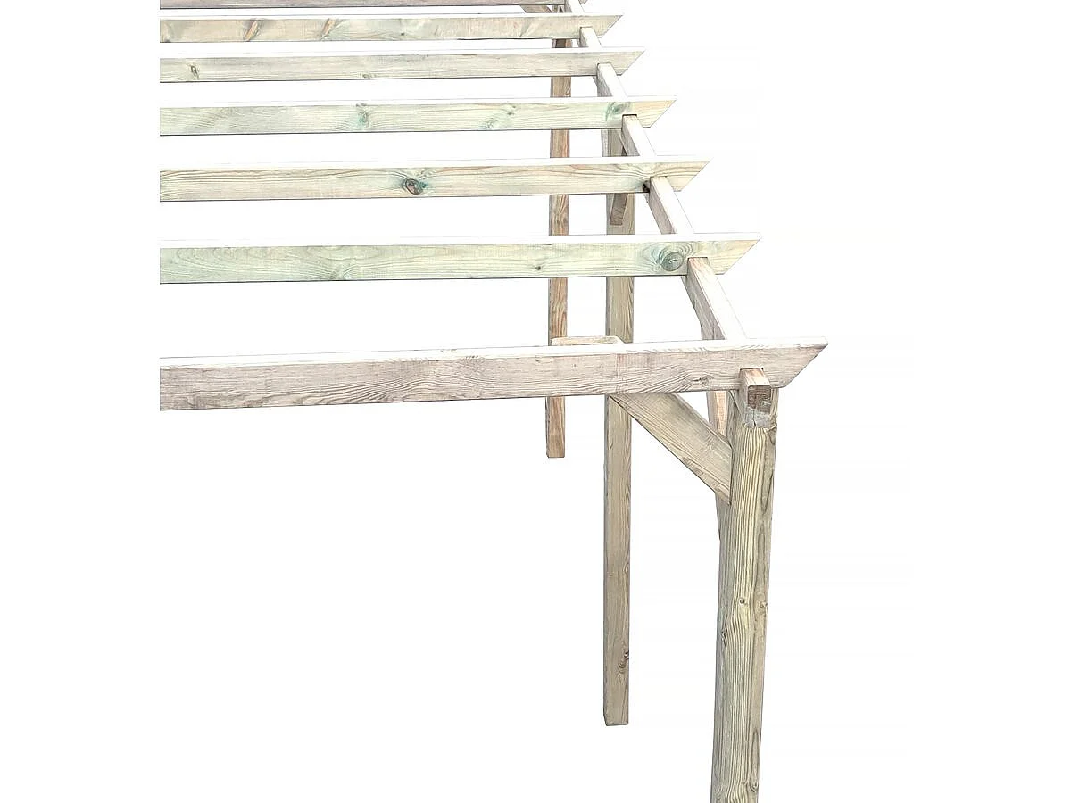 "Houten Carport "Sunny" 3x5m - Bruin Pin - UV-bestendig - Eenvoudige Montage - Europees Gemaakt"