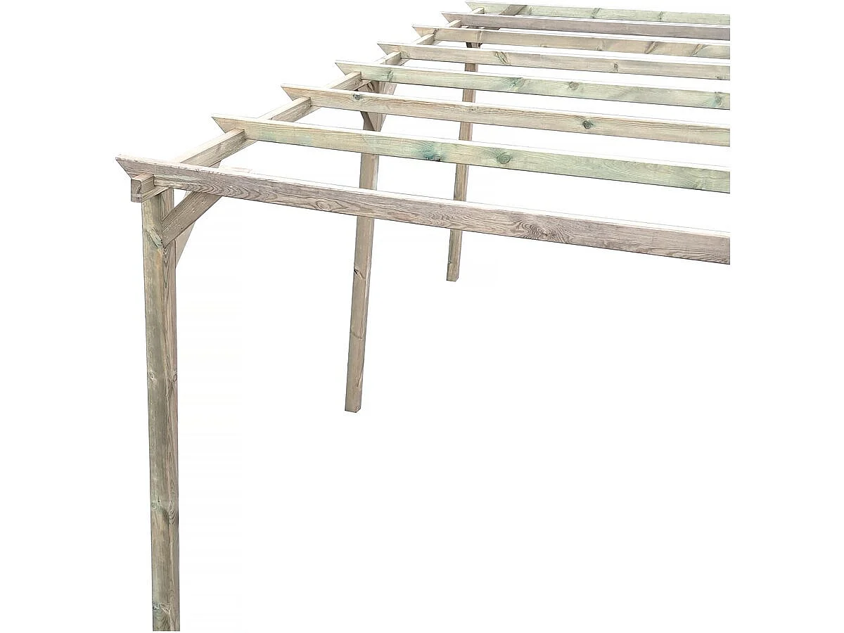 "Houten Carport "Sunny" 3x5m - Bruin Pin - UV-bestendig - Eenvoudige Montage - Europees Gemaakt"