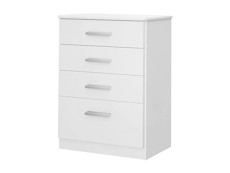 Cómoda para Dormitorio 4 cajones, Blanco Snow, 86x61x38 - Buyqualia