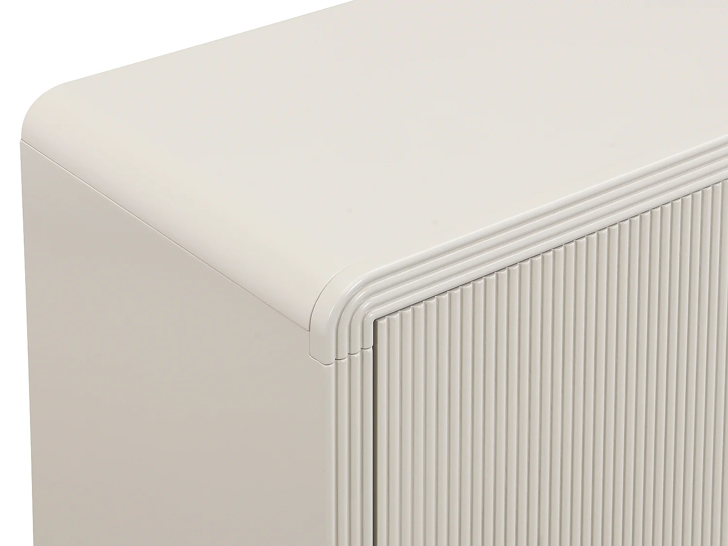 Meuble TV avec 4 portes en MDF - Beige et doré - MIRENALO