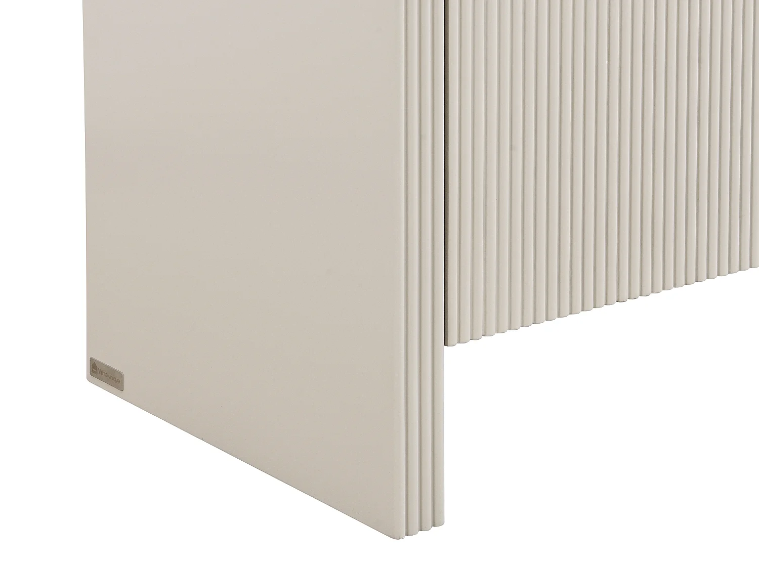 Meuble TV avec 4 portes en MDF - Beige et doré - MIRENALO