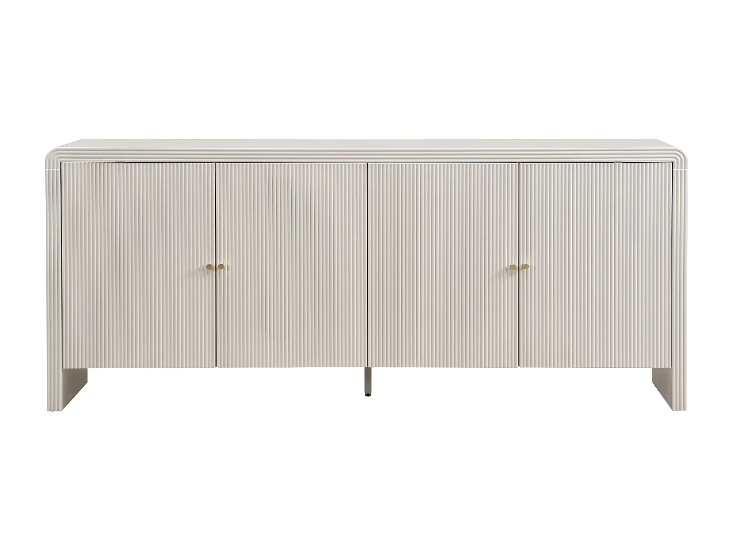 Buffet avec 4 portes en MDF - Beige et doré - MIRENALO