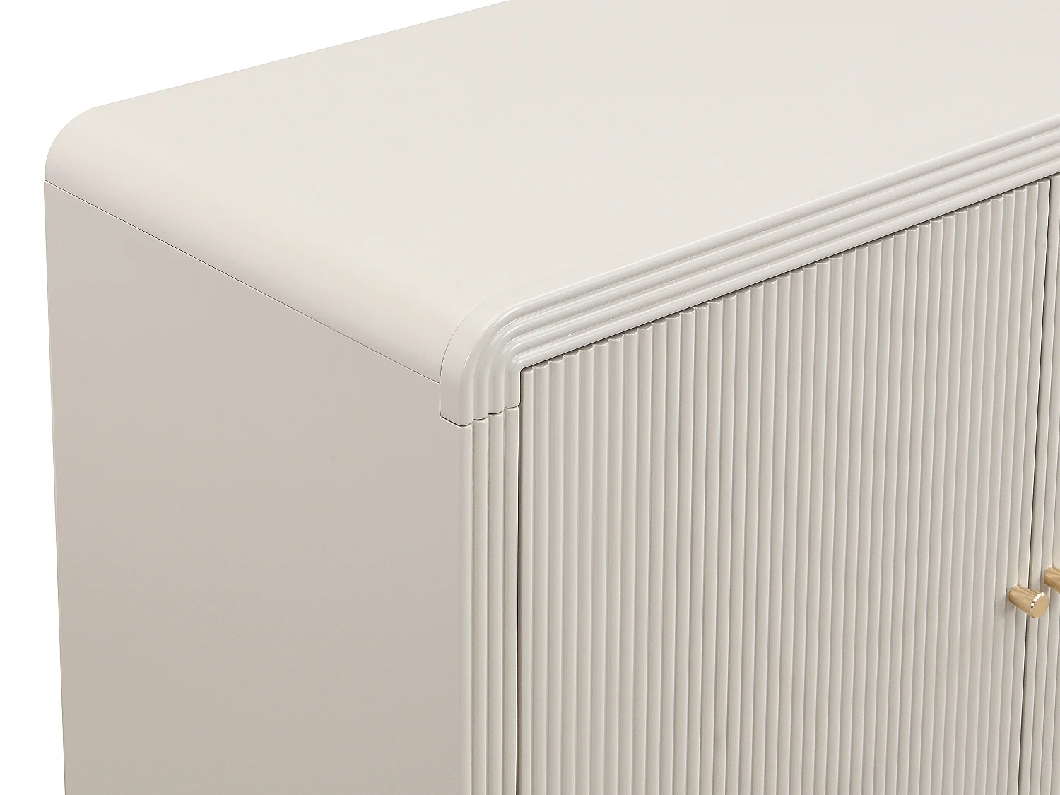 Buffet avec 4 portes en MDF - Beige et doré - MIRENALO