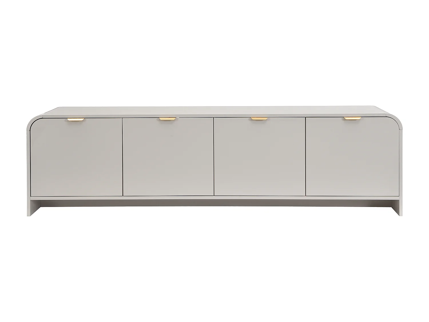 Meuble TV avec 4 portes - Beige et doré - ORALINO