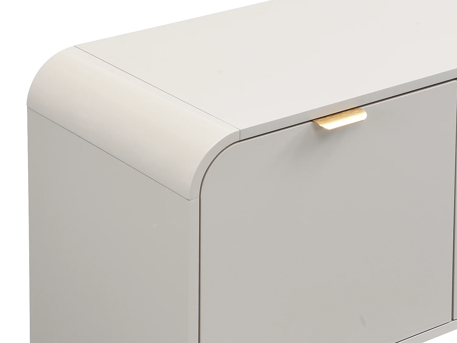 Meuble TV avec 4 portes - Beige et doré - ORALINO