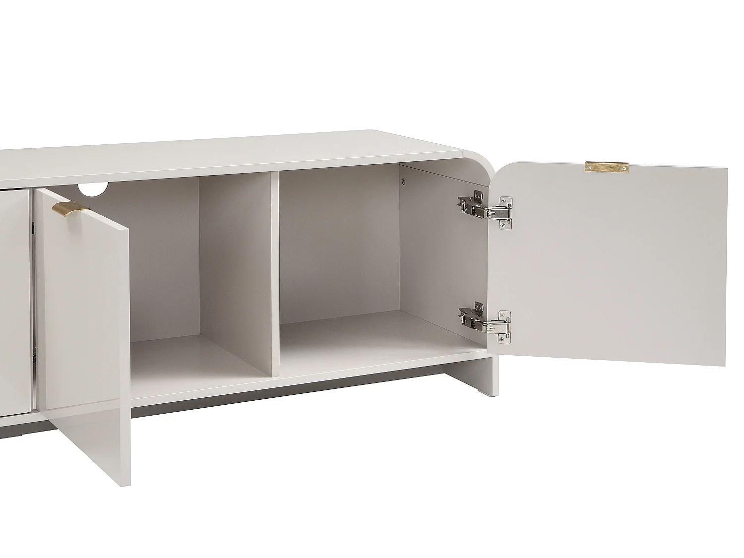 Meuble TV avec 4 portes - Beige et doré - ORALINO