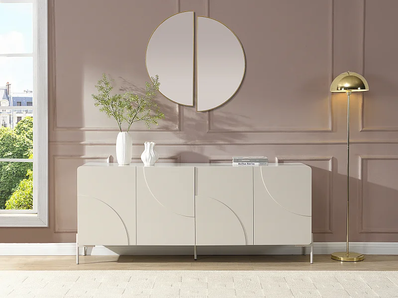 Buffet avec 4 portes en MDF - Beige - ZELINARO