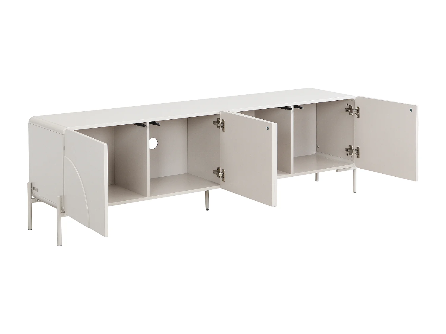 Meuble TV avec 4 portes en MDF - Beige - ZELINARO