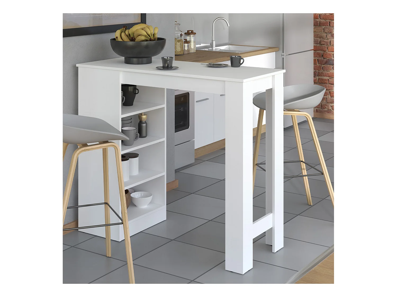 Bartisch 120x50 cm Weiß