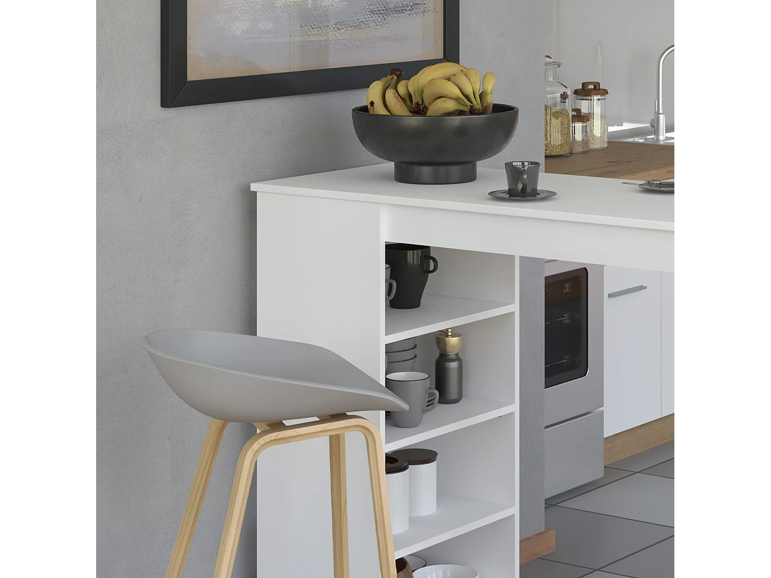 Bartisch 120x50 cm Weiß