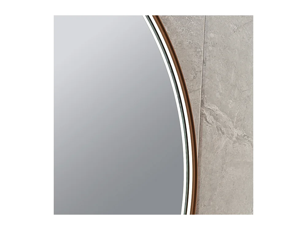 Miroir salle de bain LED rond 60cm cuivré avec anti buée- LuxuryBain