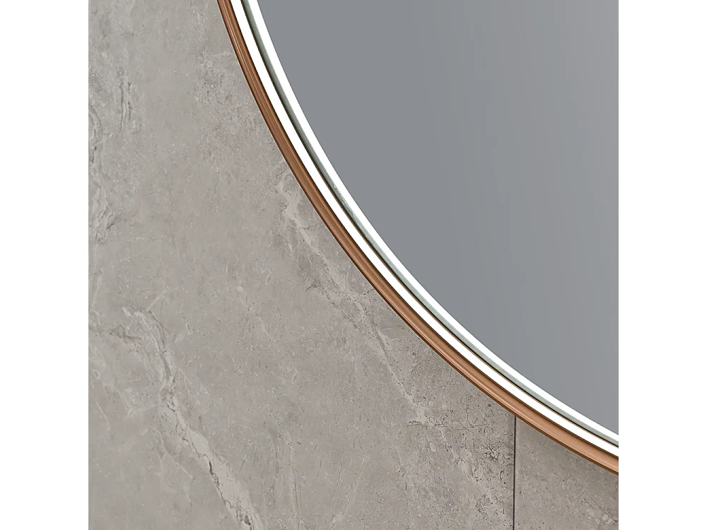 Miroir salle de bain LED rond 60cm cuivré avec anti buée- LuxuryBain