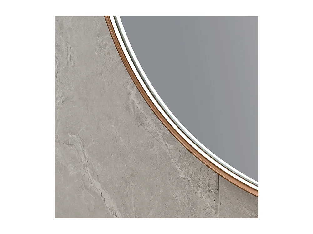 Miroir salle de bain LED rond 80cm cuivré avec anti buée- LuxuryBain