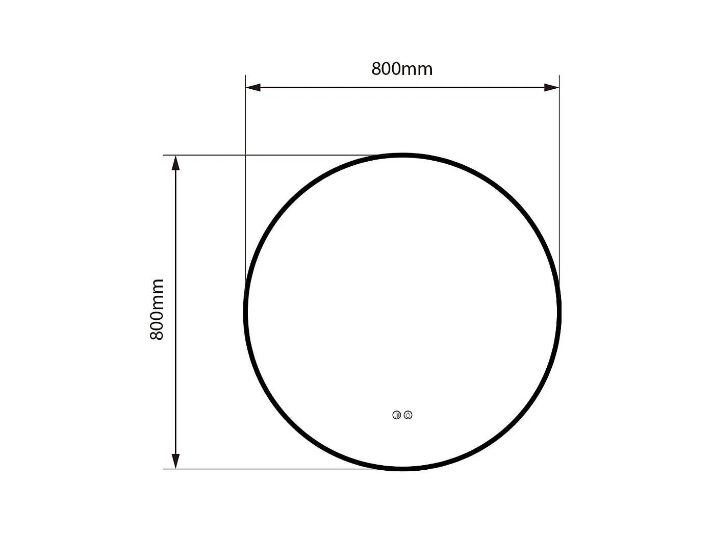 Miroir salle de bain LED rond 80cm cuivré avec anti buée- LuxuryBain
