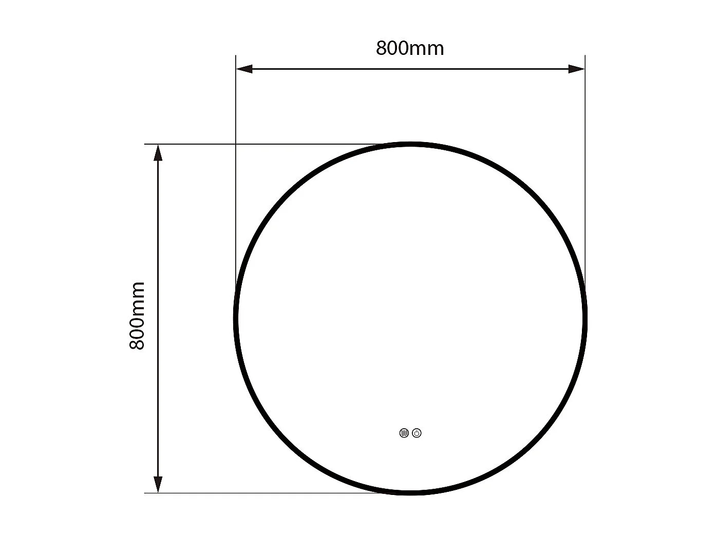 Miroir salle de bain LED rond 80cm cuivré avec anti buée- LuxuryBain