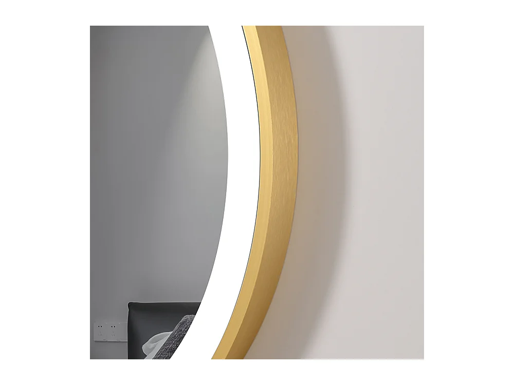 Miroir salle de bain LED ovale 60x90cm anti buée avec cadre en aluminium doré- LuxuryBain