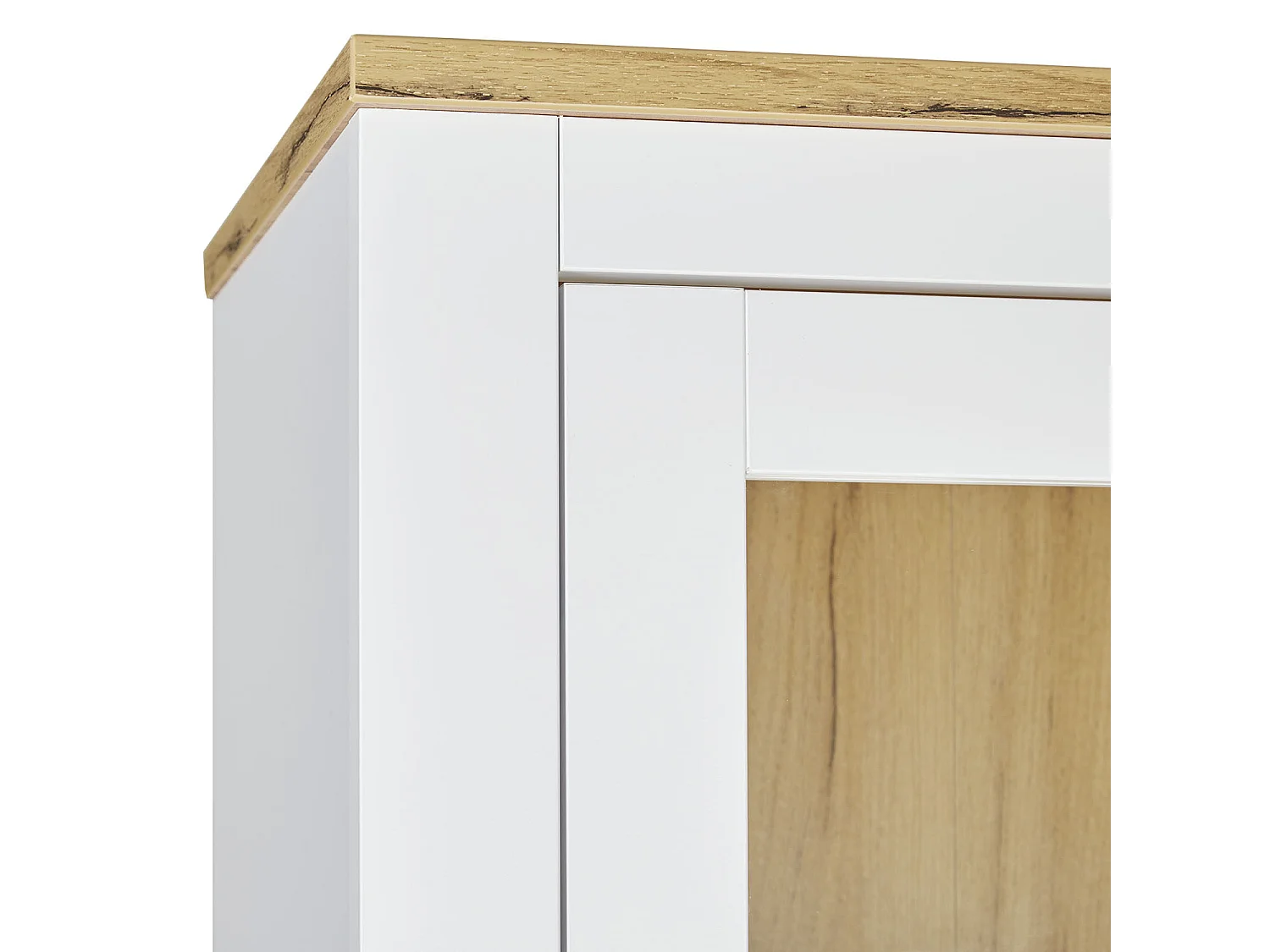 Highboard Skab, Home, 64x199,5x41 cm, Hvid, Brun