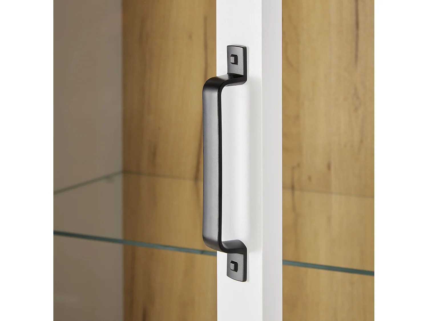 Highboard Skab, Home, 64x199,5x41 cm, Hvid, Brun