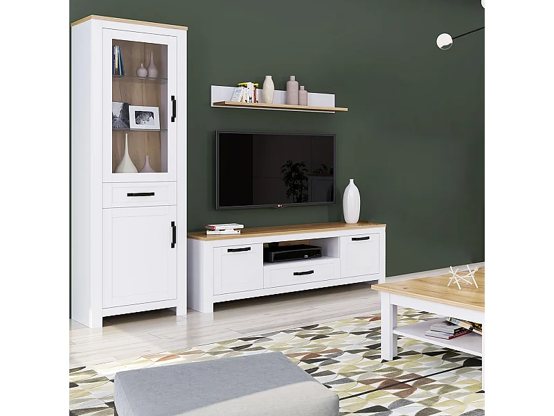 Highboard 64x199,5x41 cm dąb biały