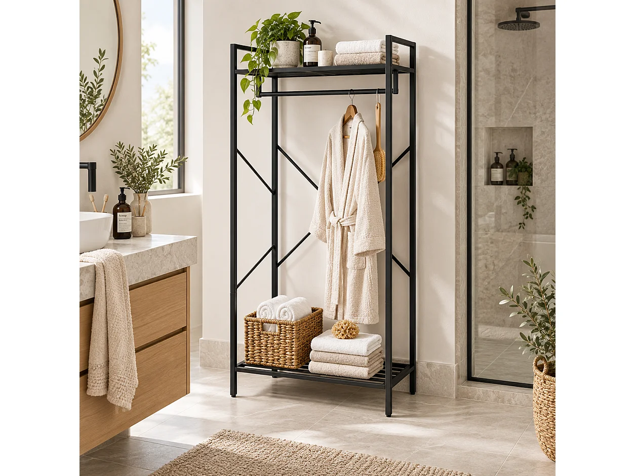 Estantería Metálica de 2 Niveles para Almacenamiento | Organizador Vertical Multifuncional