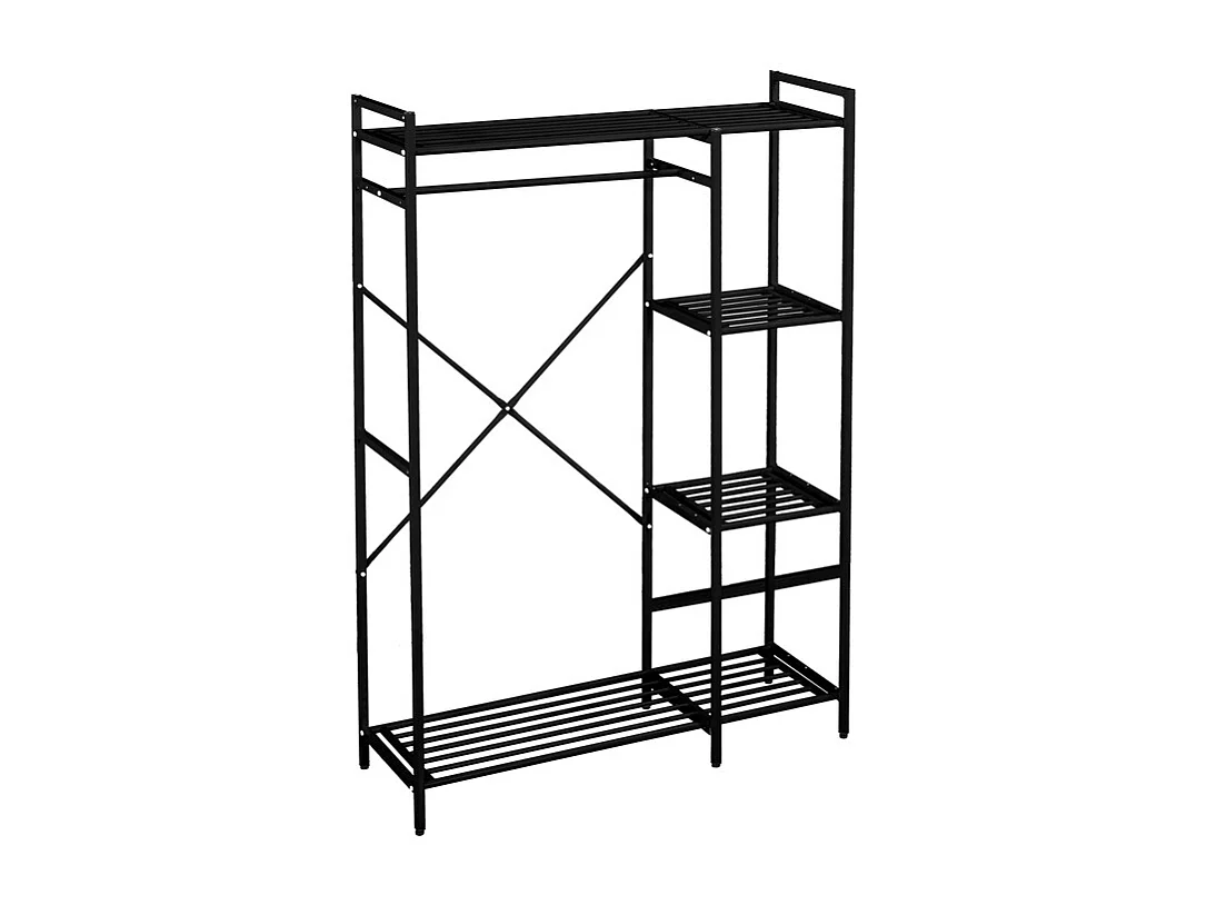 Estantería Metálica de Almacenamiento con 5 Niveles | Organizador Vertical Multifuncional con Balda Lateral - Buyqualia