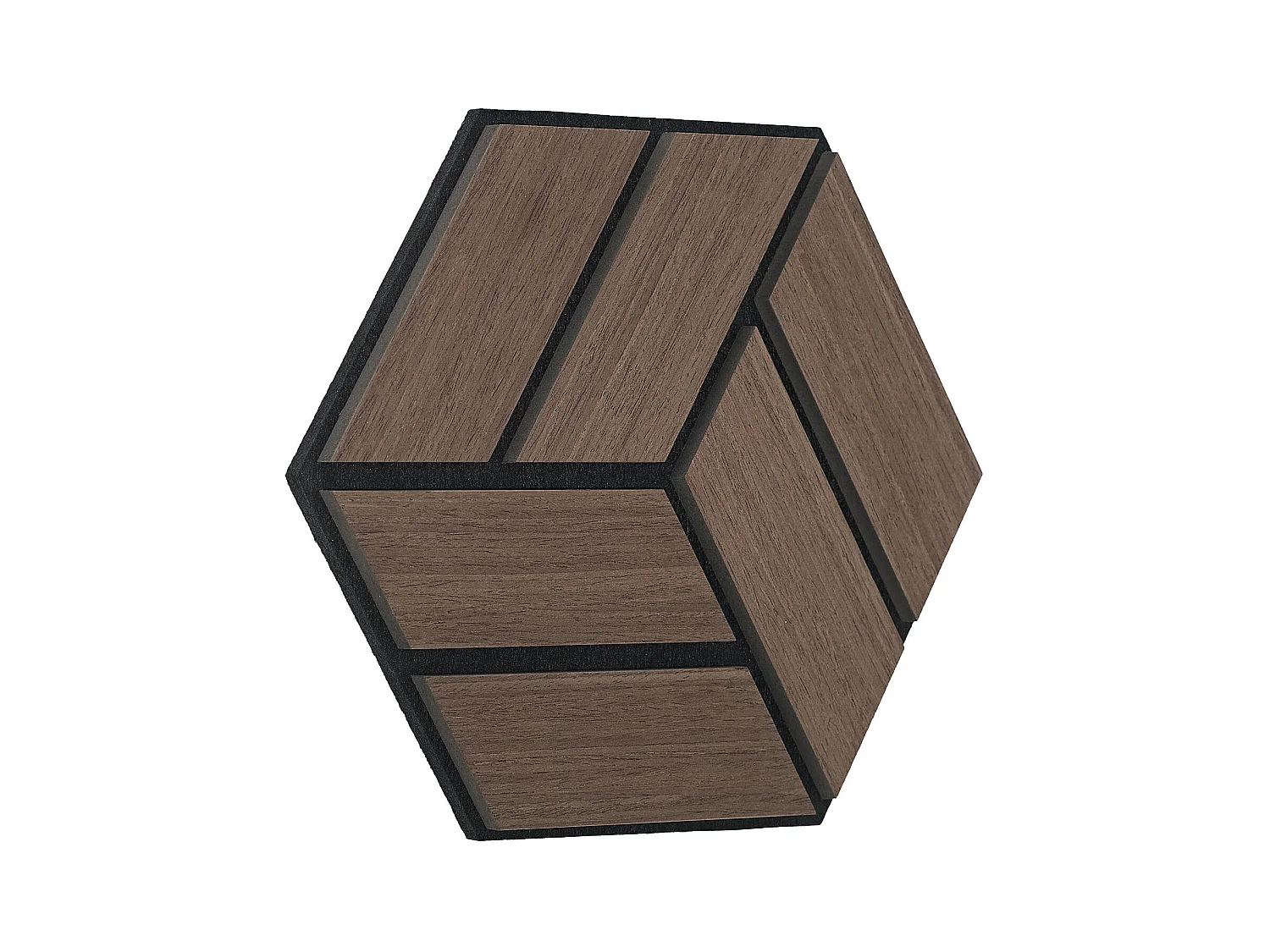Panneaux Acoustiques 30x26 cm Marron Hexagone en Nid d'Abeille