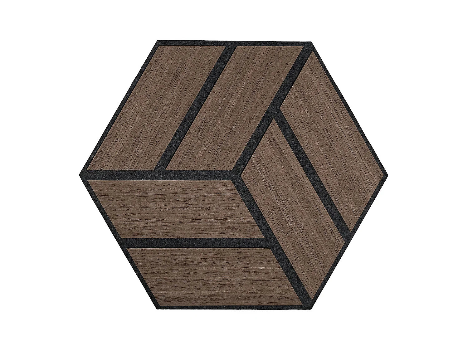 Panneaux Acoustiques 30x26 cm Marron Hexagone en Nid d'Abeille