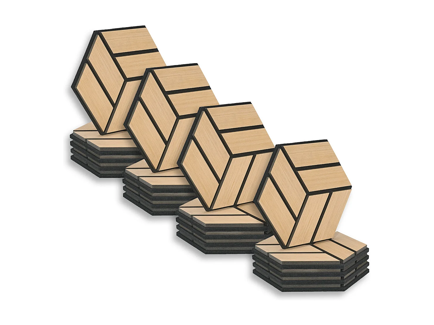 Akustikpaneele 30x26 cm Eiche 20-teiliges Set 3D