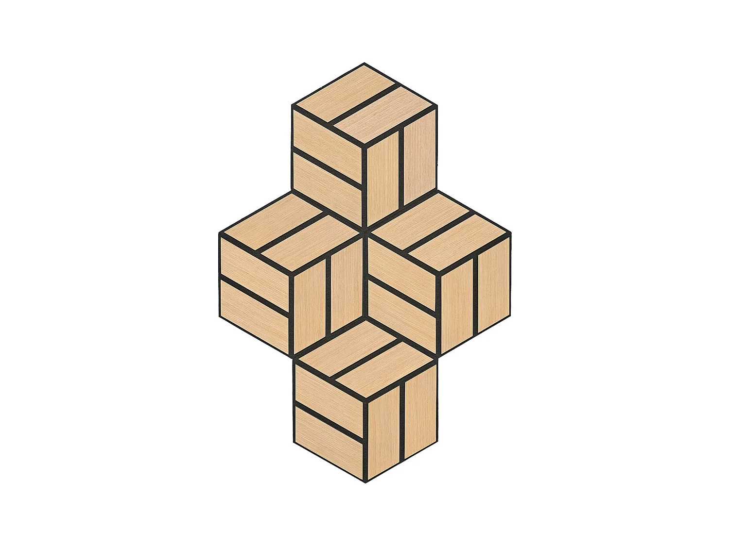 Akustikpaneele 30x26 cm Eiche Hexagon Waben 4-teiliges Set 3D