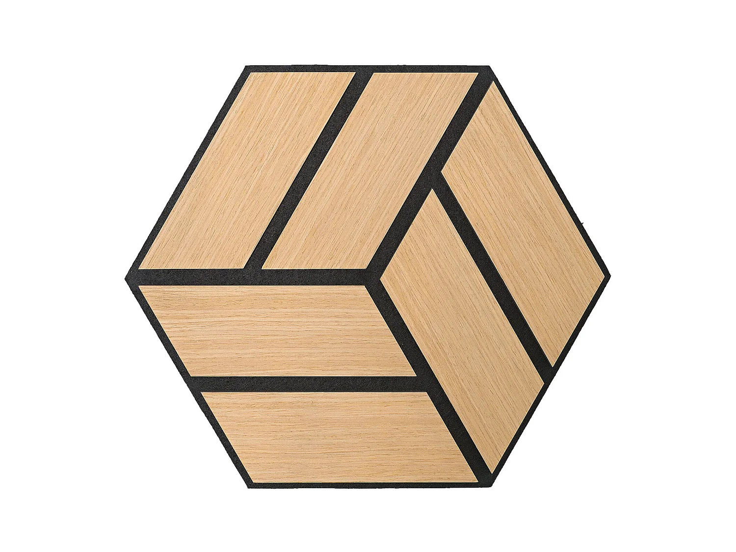 Akustikpaneele 30x26 cm Eiche Hexagon Waben 4-teiliges Set 3D