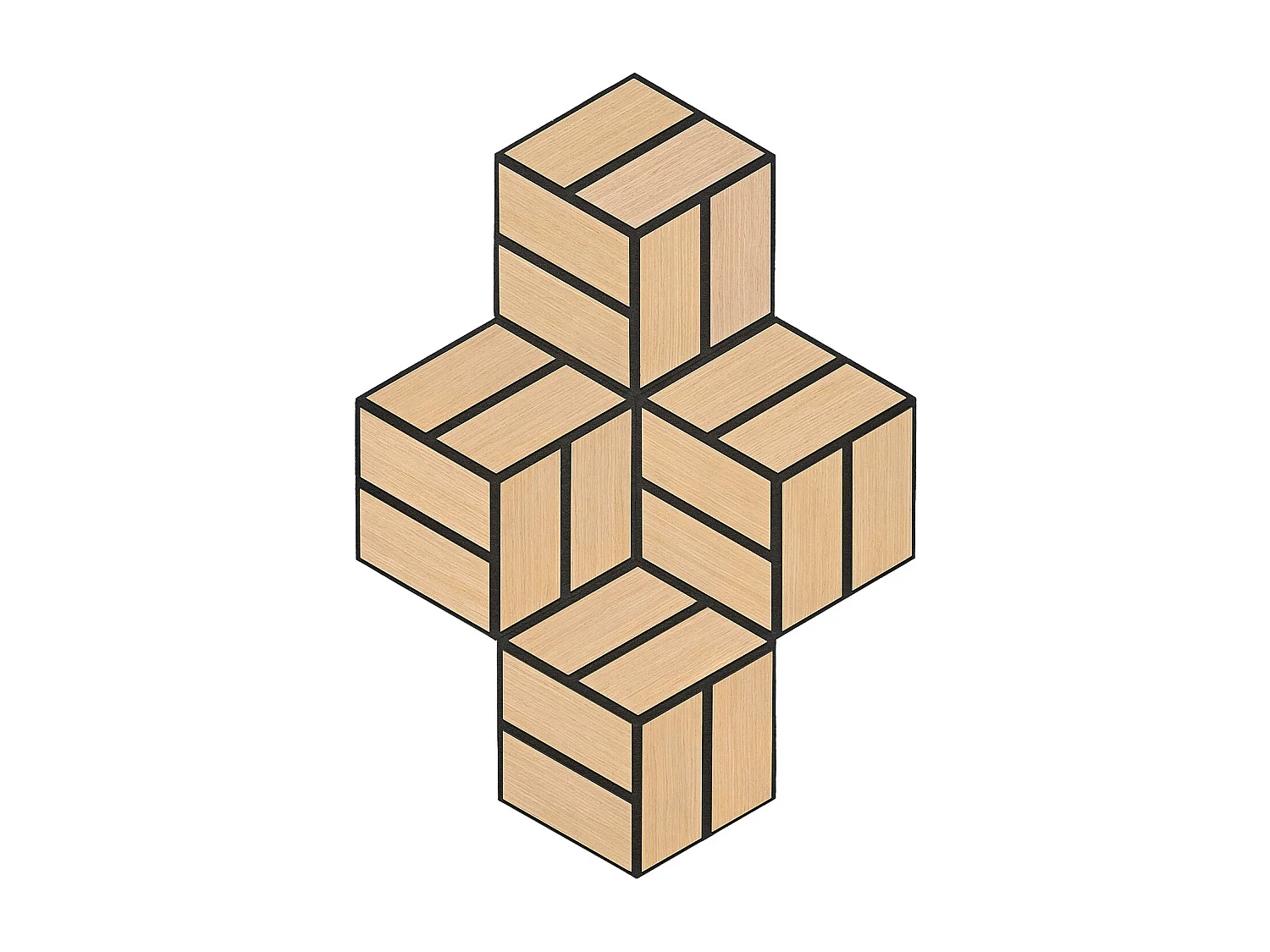 Akustikpaneele 30x26 cm Eiche Hexagon Waben 4-teiliges Set 3D