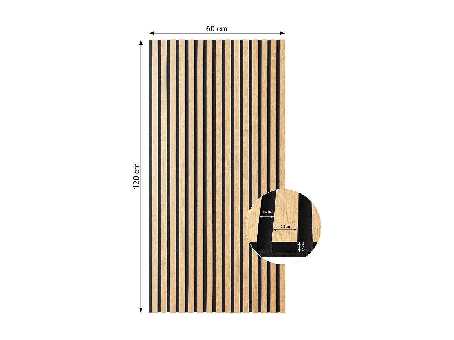 Wandpaneele 60x120x2,5 cm natürliche akustische Schallabsorberpaneele