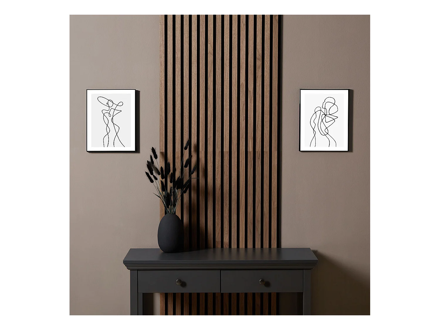 Panneau mural 60x60x2,5 cm Marron