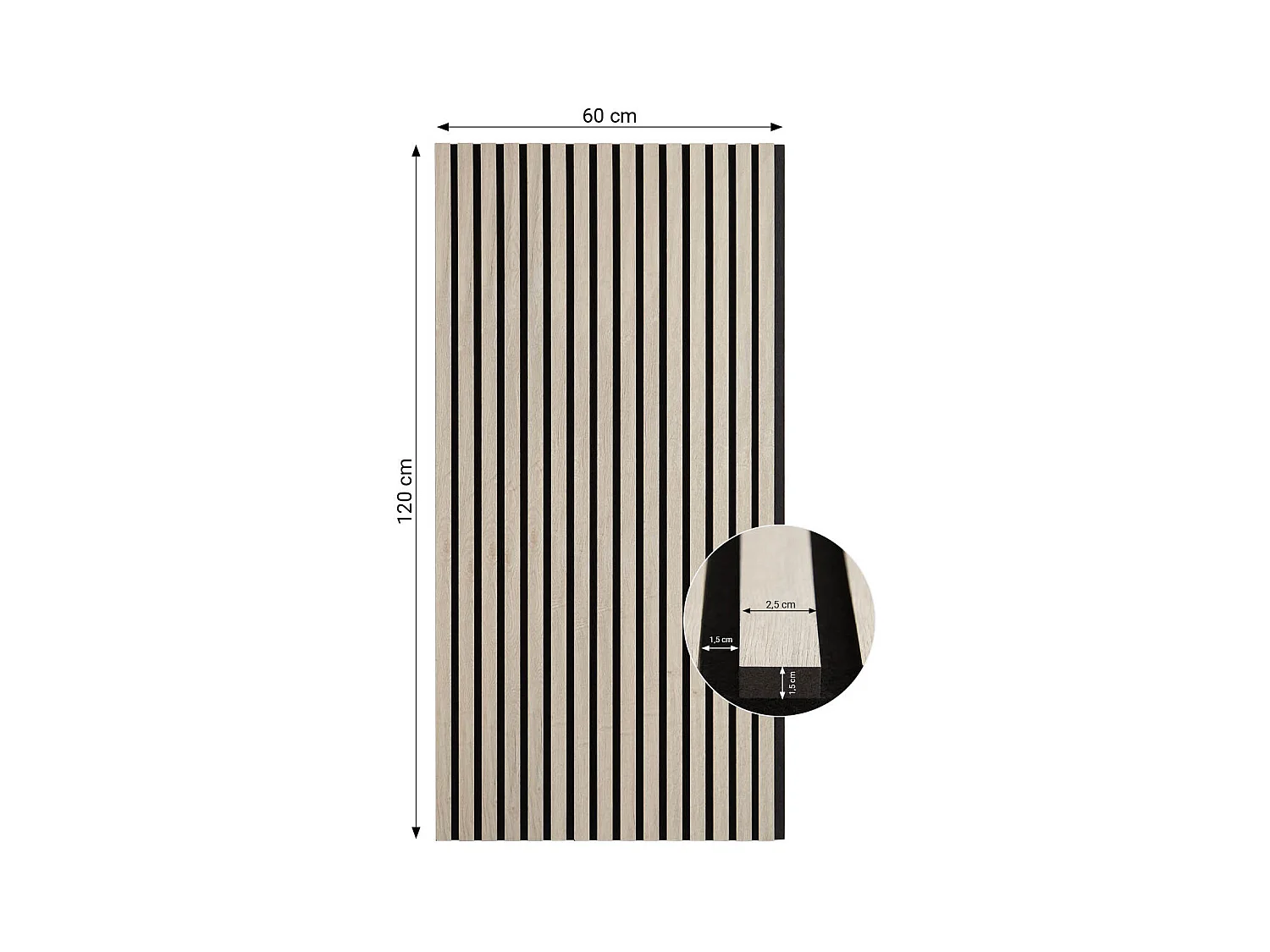 Wandpaneel 60x120 cm grijs