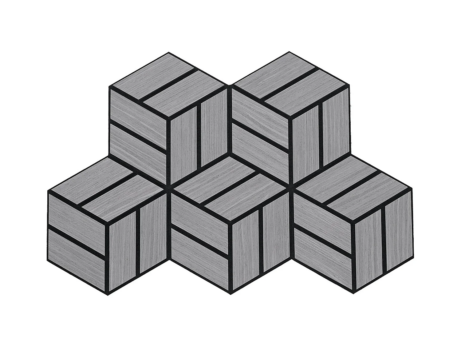 Akoestische panelen 30x26 cm Grijs 5-delige set 3D