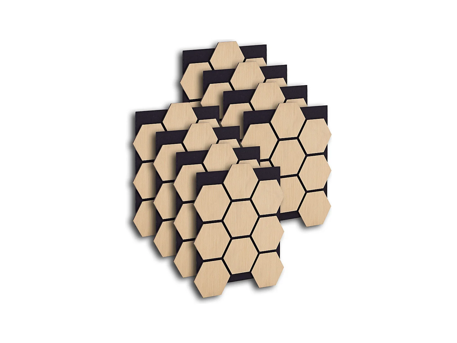 Panneaux muraux 62x76 cm Hexagone Naturel