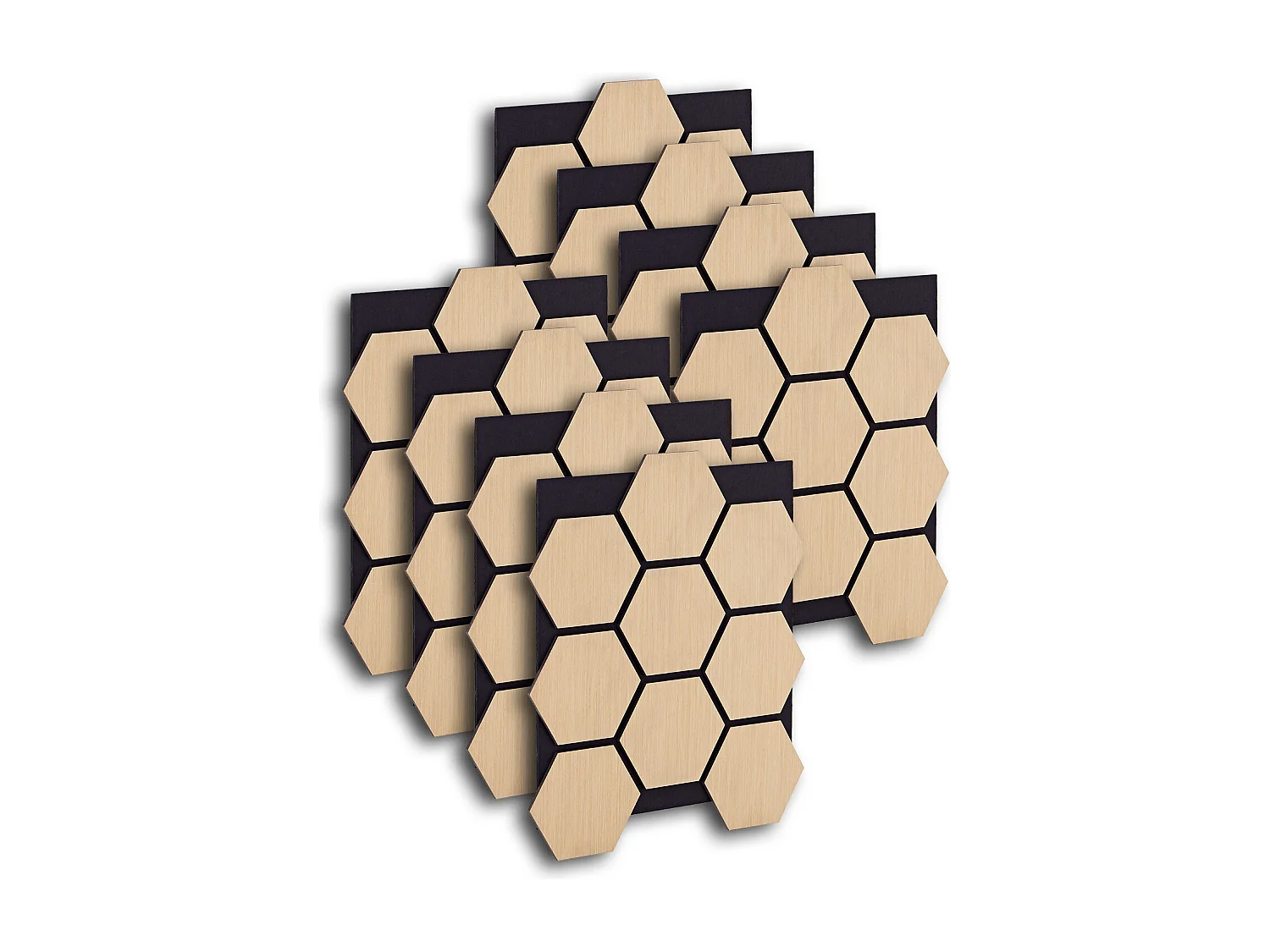 Wandpaneele 62x76 cm Natur Hexagon