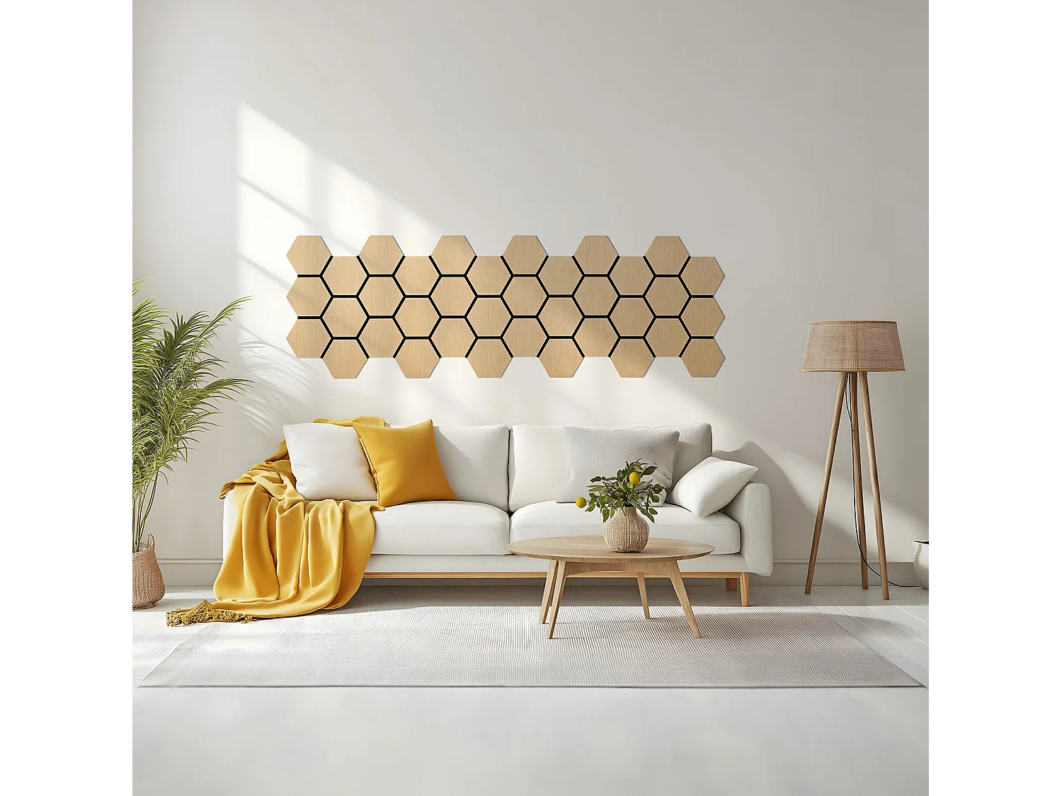 Panneaux muraux 62x76 cm Hexagone Naturel