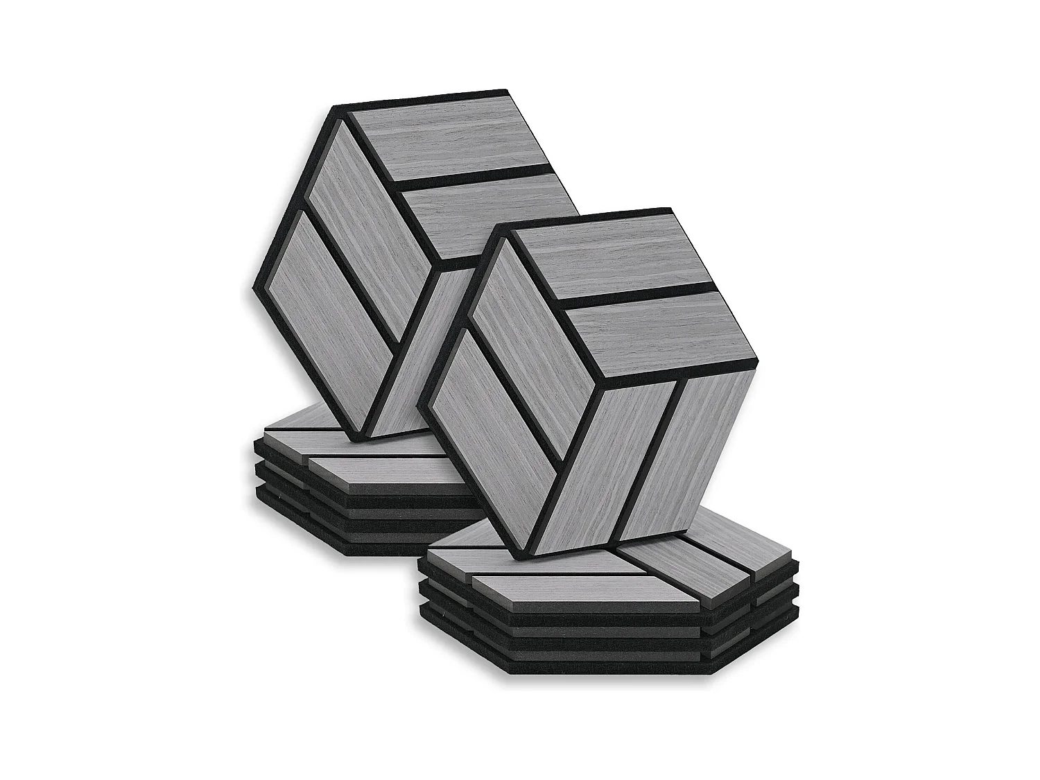 Akoestische panelen 30x26 cm Grijs Zeshoekige Honingraat