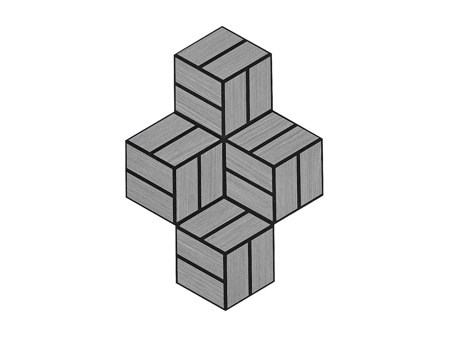 Akustikpaneele 30x26 cm Grau Sechseck Wabenmuster