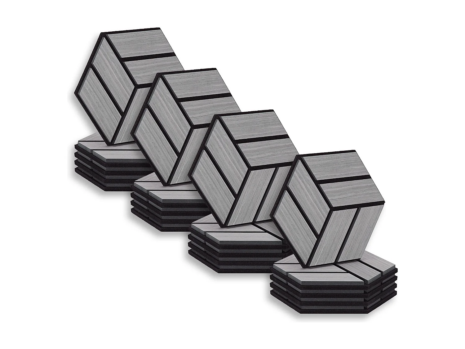 Akustikpaneele 30x26 cm Grau 20-teiliges Set 3D