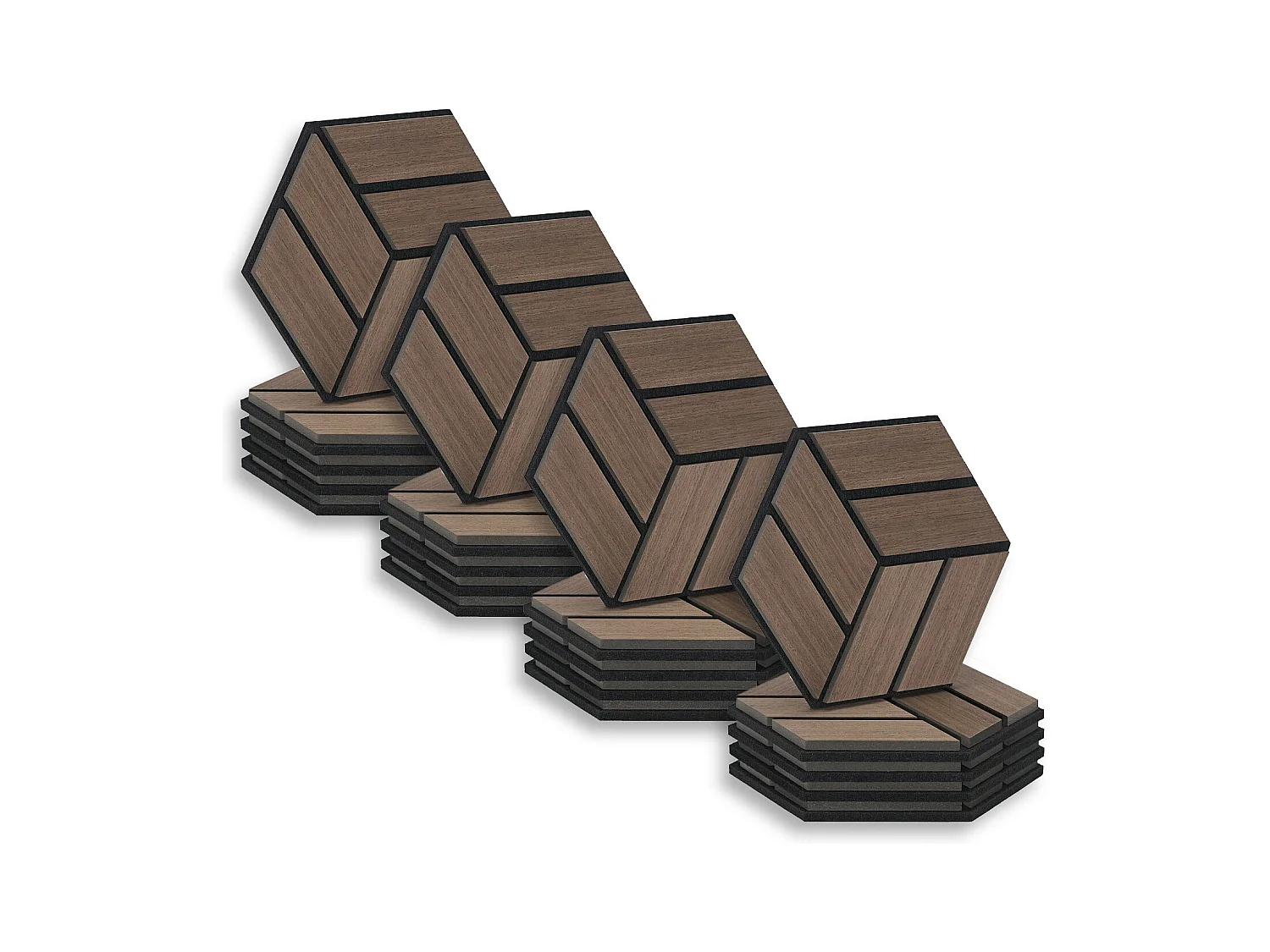 Akoestische panelen 30x26 cm Bruin Zeshoekige Honingraat