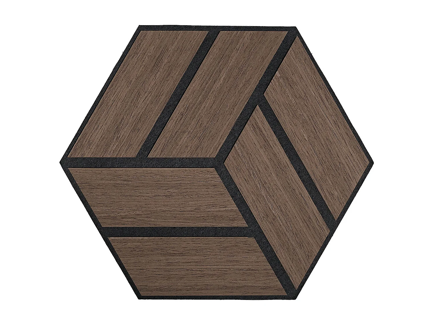 Akustikpaneele 30x26 cm Braun Sechseck Wabenstruktur