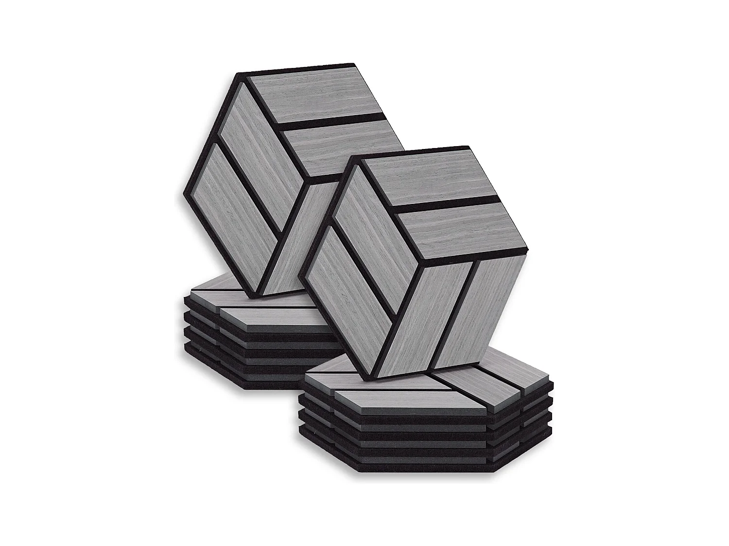 Akoestische panelen 30x26 cm Grijs Zeshoekige honingraat