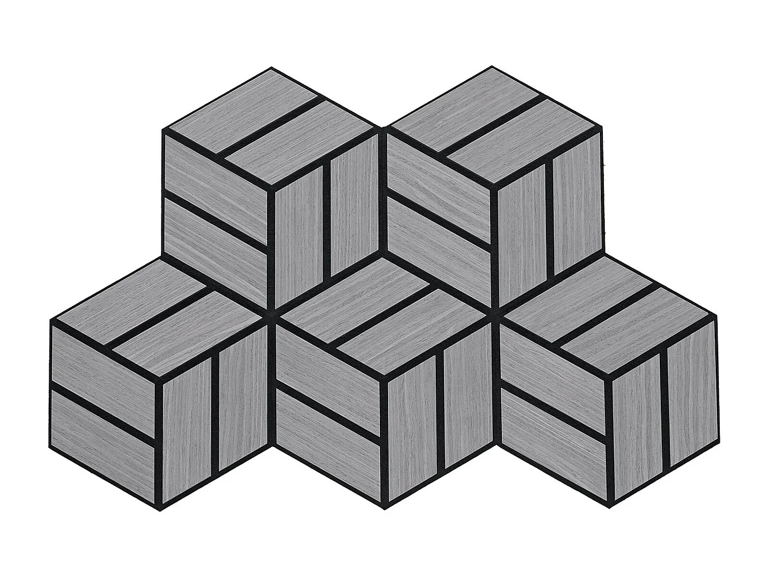 Akustikpaneele 30x26 cm Grau Sechseck Wabenstruktur