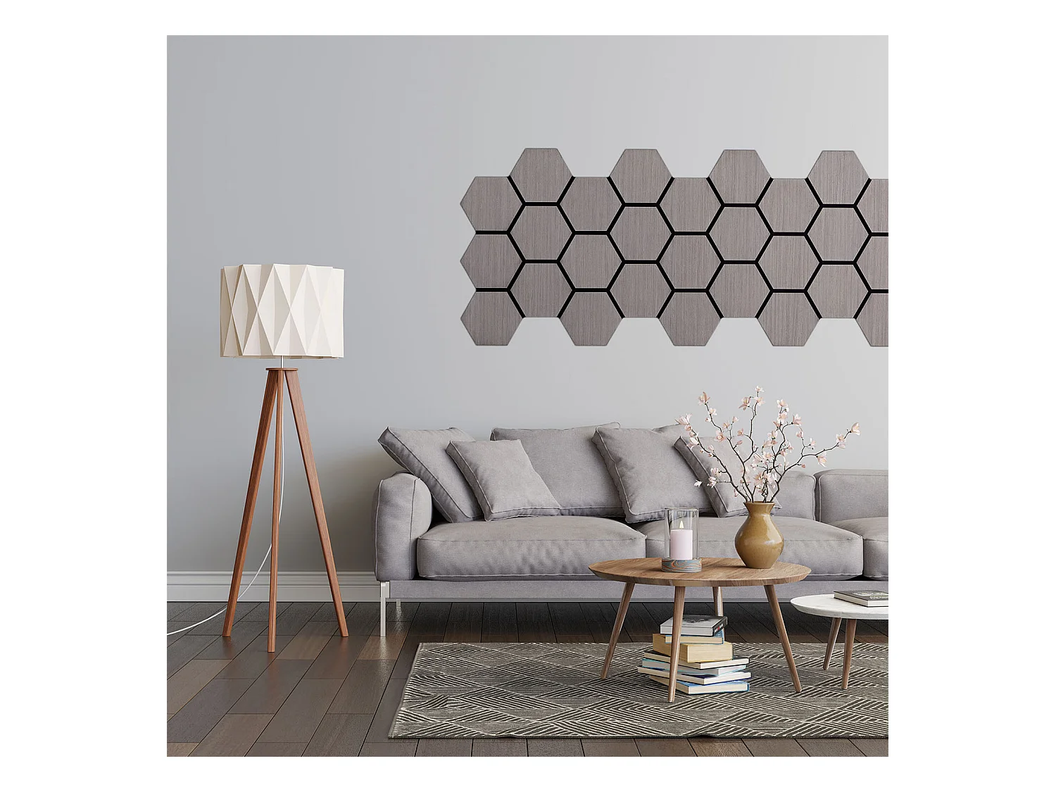 Panneaux muraux 62x76x2 cm gris