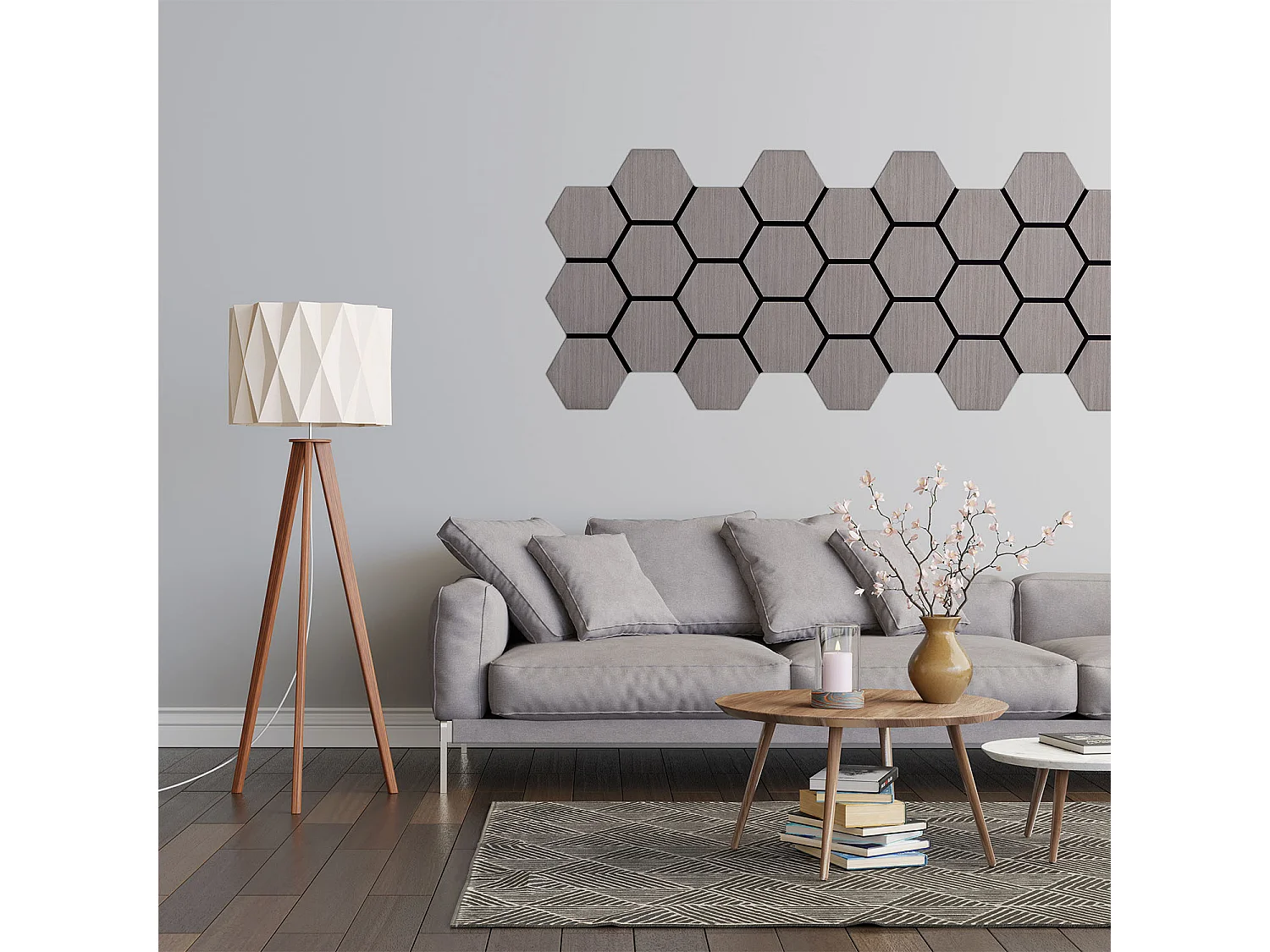 Wandpaneele 62x76x2 cm grau