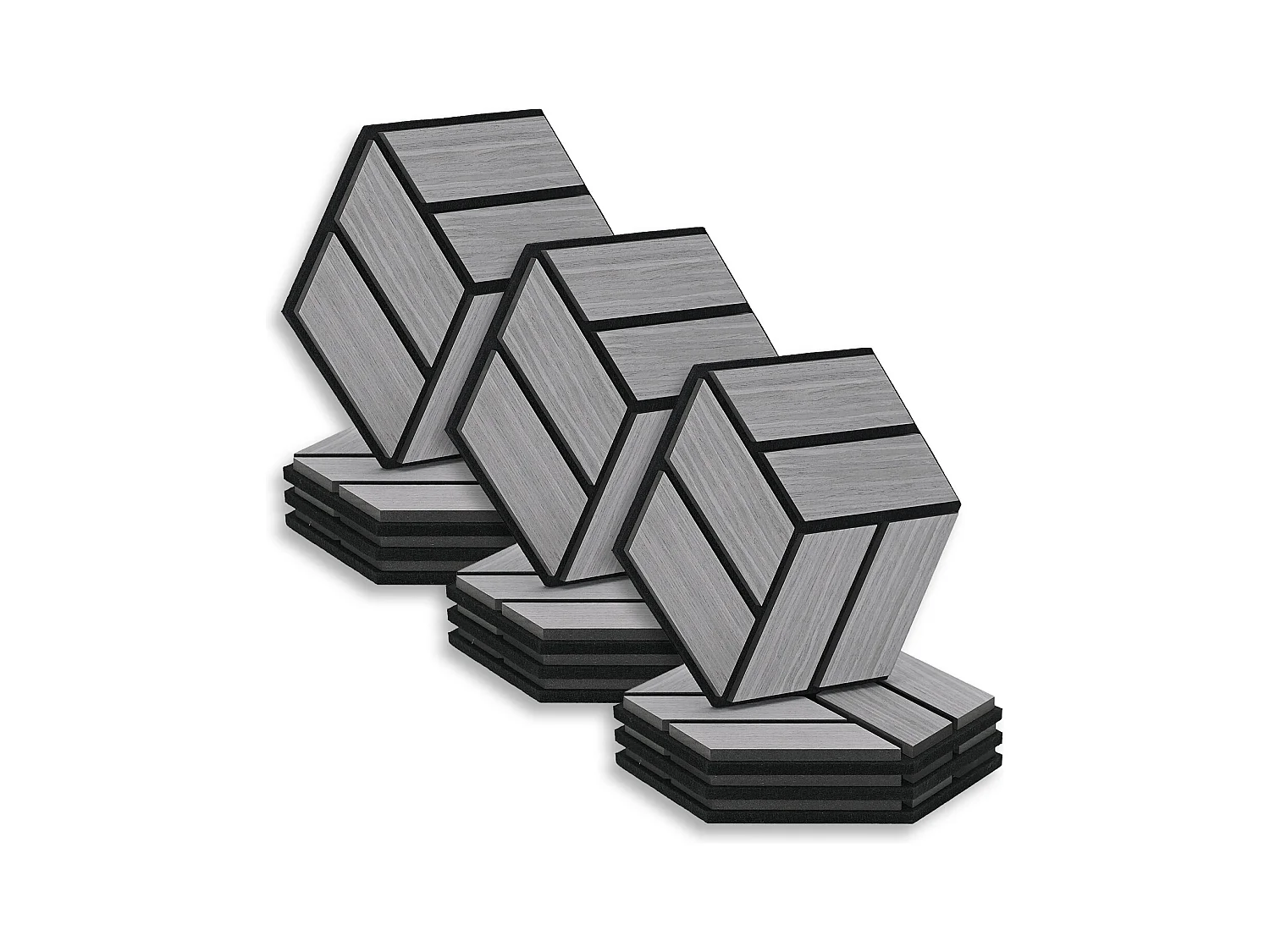 Akoestische panelen 30x26 cm Grijs Zeshoekige Honingraat