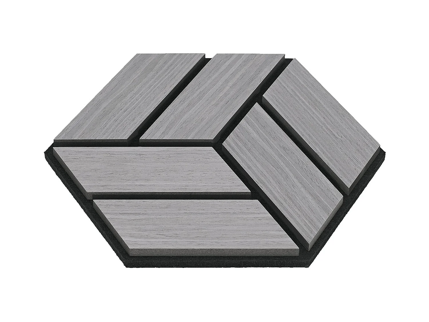 Akustikpaneele 30x26 cm Grau Sechseck Wabenstruktur